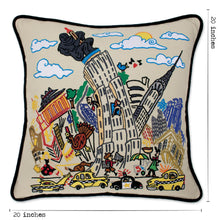 Load image into Gallery viewer, Empire State Hand-Embroidered Pillow - catstudio
