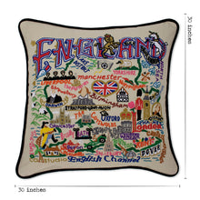 Load image into Gallery viewer, England XL Hand-Embroidered Pillow - catstudio
