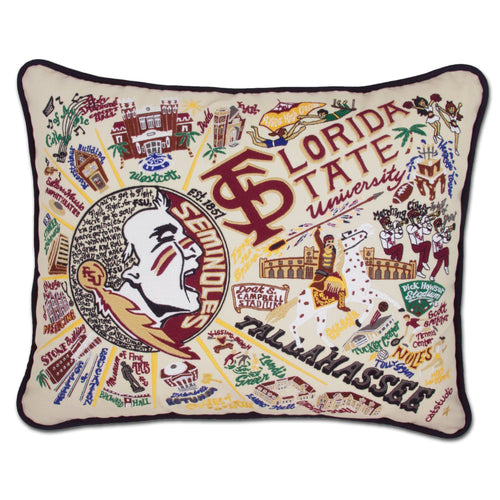 Florida State University Collegiate Embroidered Pillow - catstudio