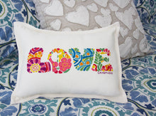 Load image into Gallery viewer, Flower Power Love Letters Hand-Embroidered Pillow Pillow catstudio 
