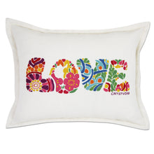 Load image into Gallery viewer, Flower Power Love Letters Hand-Embroidered Pillow Pillow catstudio Bright 
