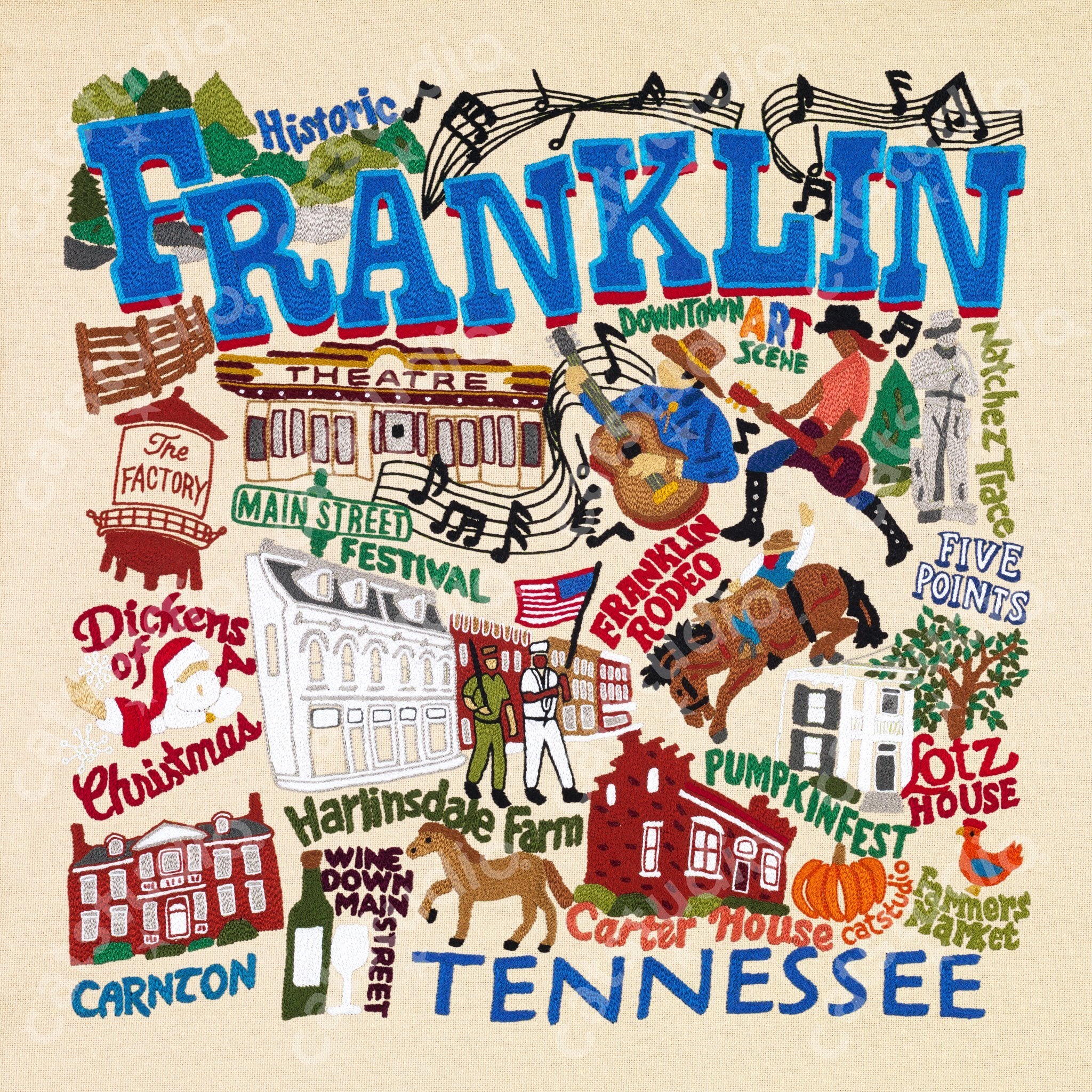 Franklin, TN Canvas Art Print – “Main Street” – 11 x 14 – Roots in Tennessee