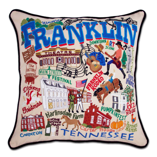 Franklin Hand-Embroidered Pillow Pillow catstudio