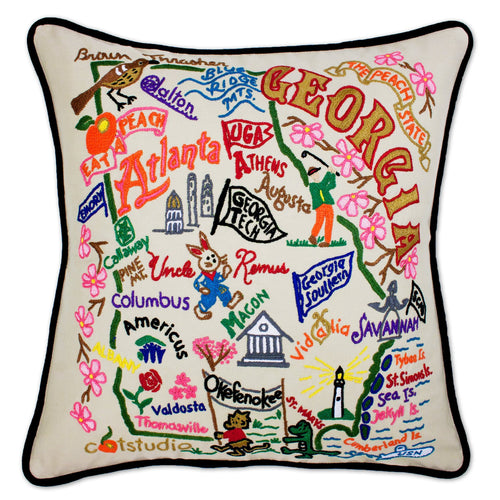 Georgia Hand-Embroidered Pillow - catstudio
