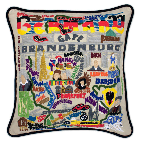 Germany Hand-Embroidered Pillow - catstudio