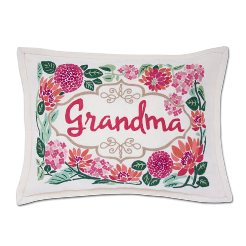 Grandma Love Letters Hand-Embroidered Pillow Pillow catstudio 