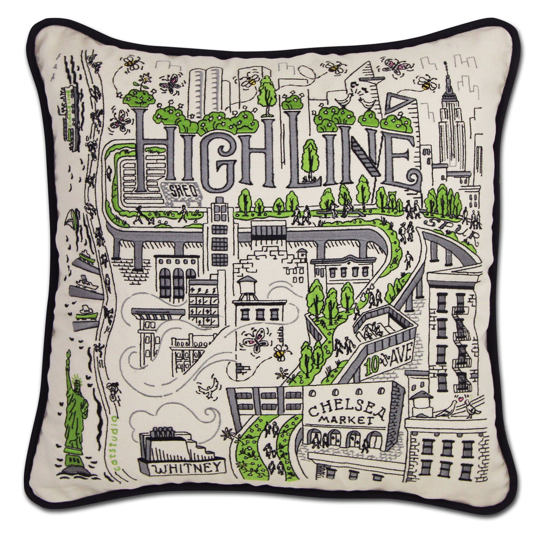 High Line New York Embroidered Pillow - Coming Soon! Pillow catstudio