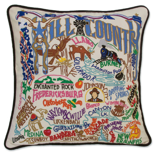Hill Country Hand-Embroidered Pillow - catstudio