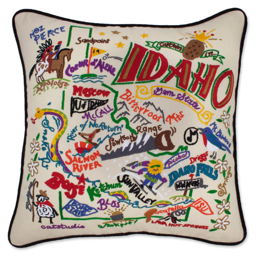 Idaho Hand-Embroidered Pillow - catstudio