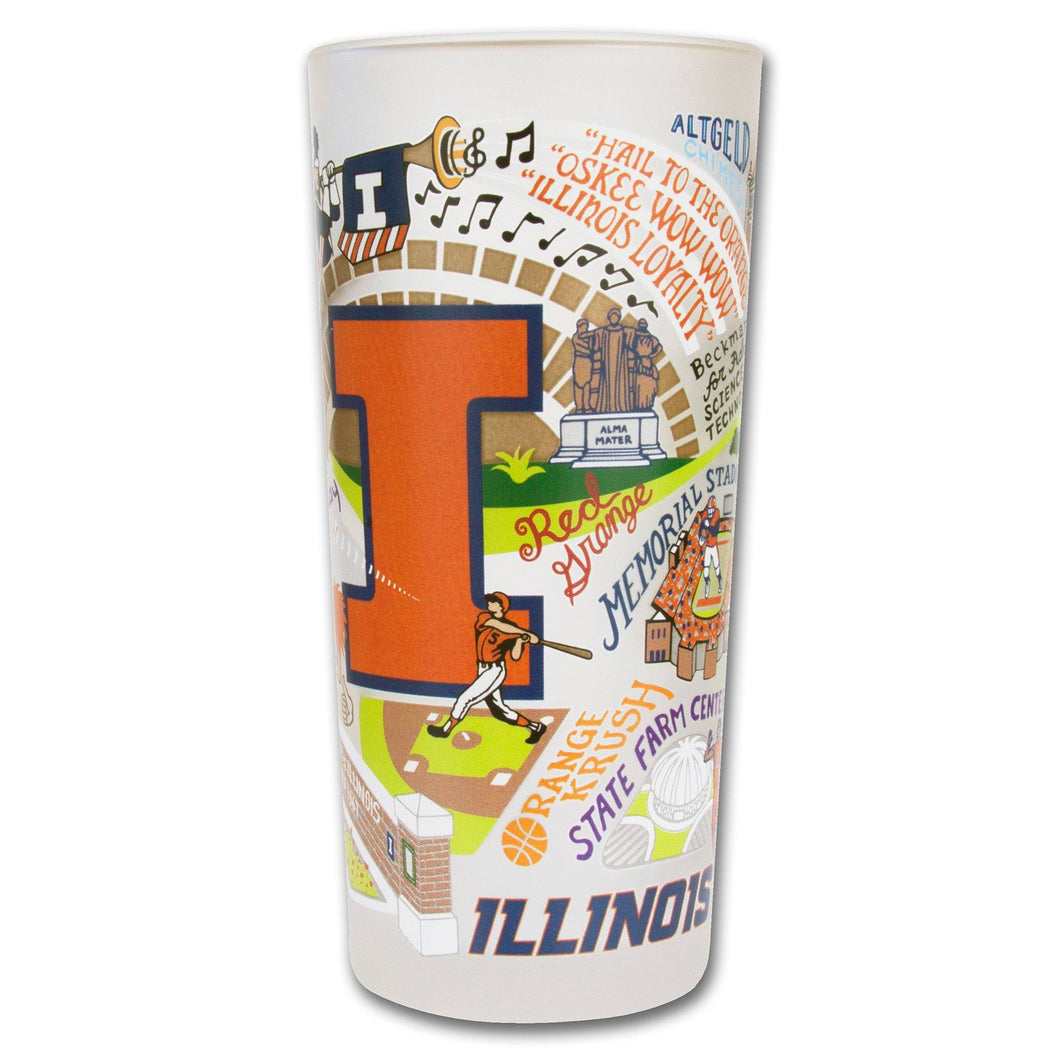 Illinois, University of Collegiate Drinking Glass - catstudio 