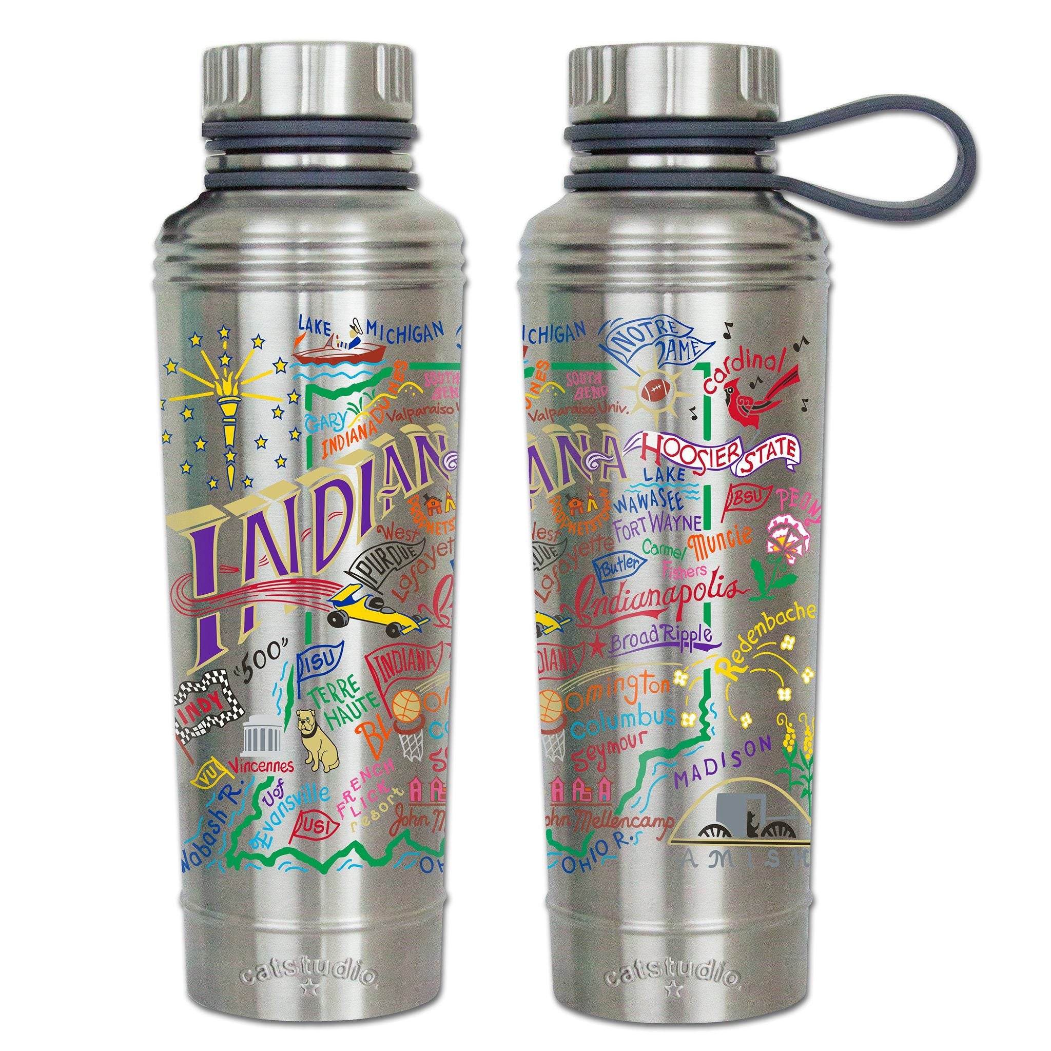 Indiana Thermal Bottle | Geography Collection by catstudio – catstudio