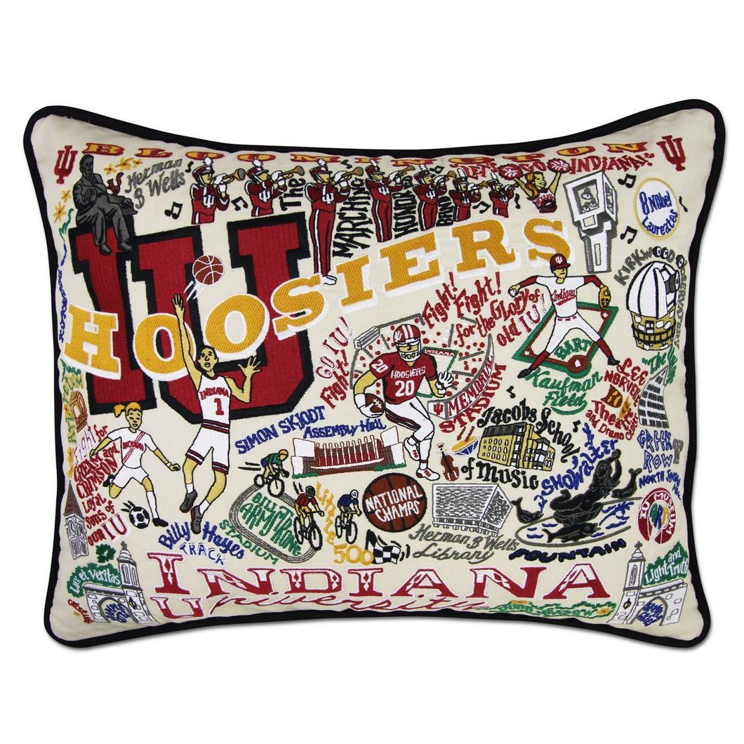 Indiana University Collegiate Embroidered Pillow Pillow catstudio