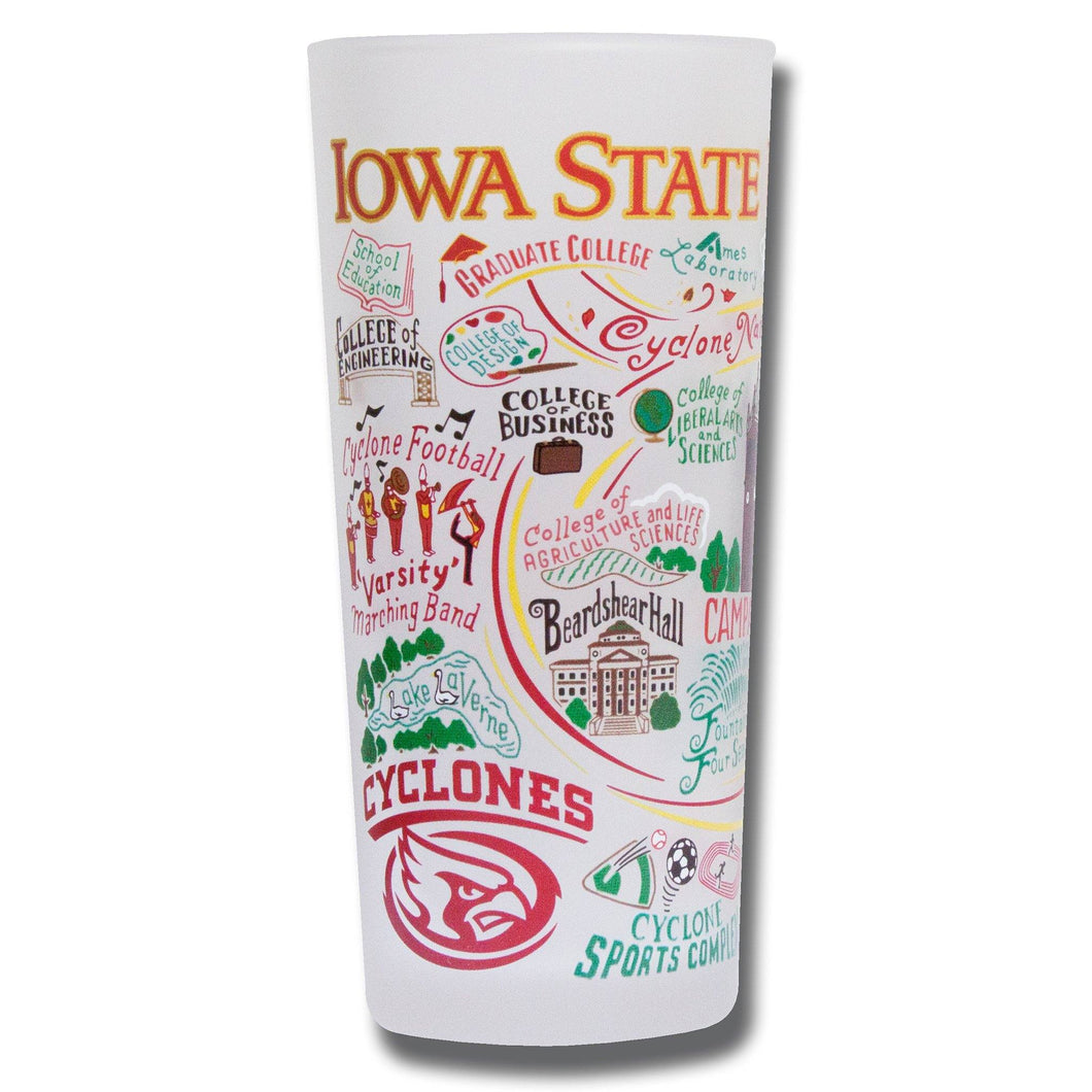 Iowa State University Collegiate Drinking Glass - catstudio 