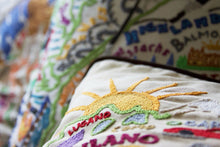 Load image into Gallery viewer, Italy Hand-Embroidered Pillow - catstudio
