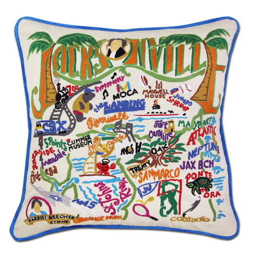 Jacksonville Hand-Embroidered Pillow Pillow catstudio