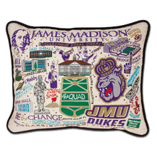 Load image into Gallery viewer, James Madison University Collegiate Embroidered Pillow - catstudio
