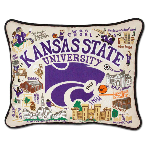Kansas State University Collegiate Embroidered Pillow - catstudio