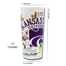 Load image into Gallery viewer, Kansas State University Collegiate Drinking Glass - catstudio 
