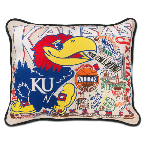 Kansas, University of Collegiate Embroidered Pillow - catstudio 