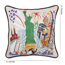 Load image into Gallery viewer, Lady Liberty XL Hand-Embroidered Pillow - catstudio
