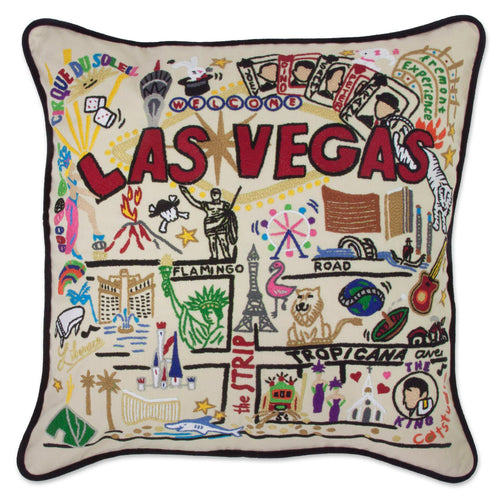 Las Vegas XL Hand-Embroidered Pillow - catstudio