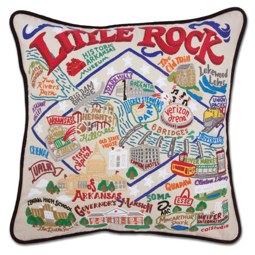 Little Rock Hand-Embroidered Pillow - catstudio