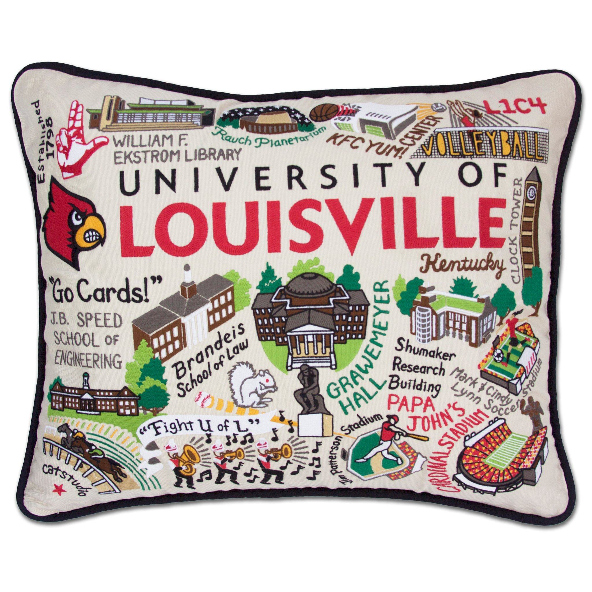 Louisville, University of Collegiate Embroidered Pillow