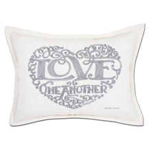 Load image into Gallery viewer, Love Heart Love Letters Hand-Embroidered Pillow Pillow catstudio Silver 
