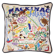 Load image into Gallery viewer, Mackinac Island Hand-Embroidered Pillow - catstudio
