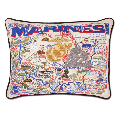 Marines Embroidered Pillow - catstudio