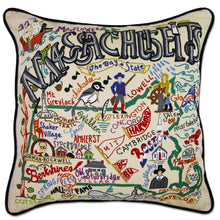 Load image into Gallery viewer, Massachusetts Hand-Embroidered Pillow Pillow catstudio
