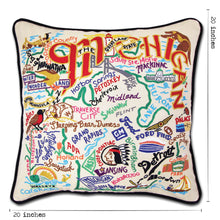 Load image into Gallery viewer, Michigan Hand-Embroidered Pillow - catstudio
