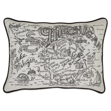 Load image into Gallery viewer, Michigan Hand-Guided Machine Pillow - catstudio
