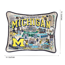 Load image into Gallery viewer, Michigan, University of Collegiate XL Hand-Embroidered Pillow - catstudio 

