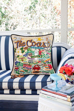 Load image into Gallery viewer, Mississippi Coast Hand-Embroidered Pillow - catstudio
