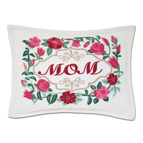Mom Love Letters Hand-Embroidered Pillow - Available in Rose and Natural Pillow catstudio Rose 