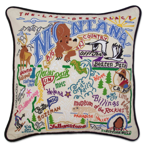 Montana Hand-Embroidered Pillow - catstudio