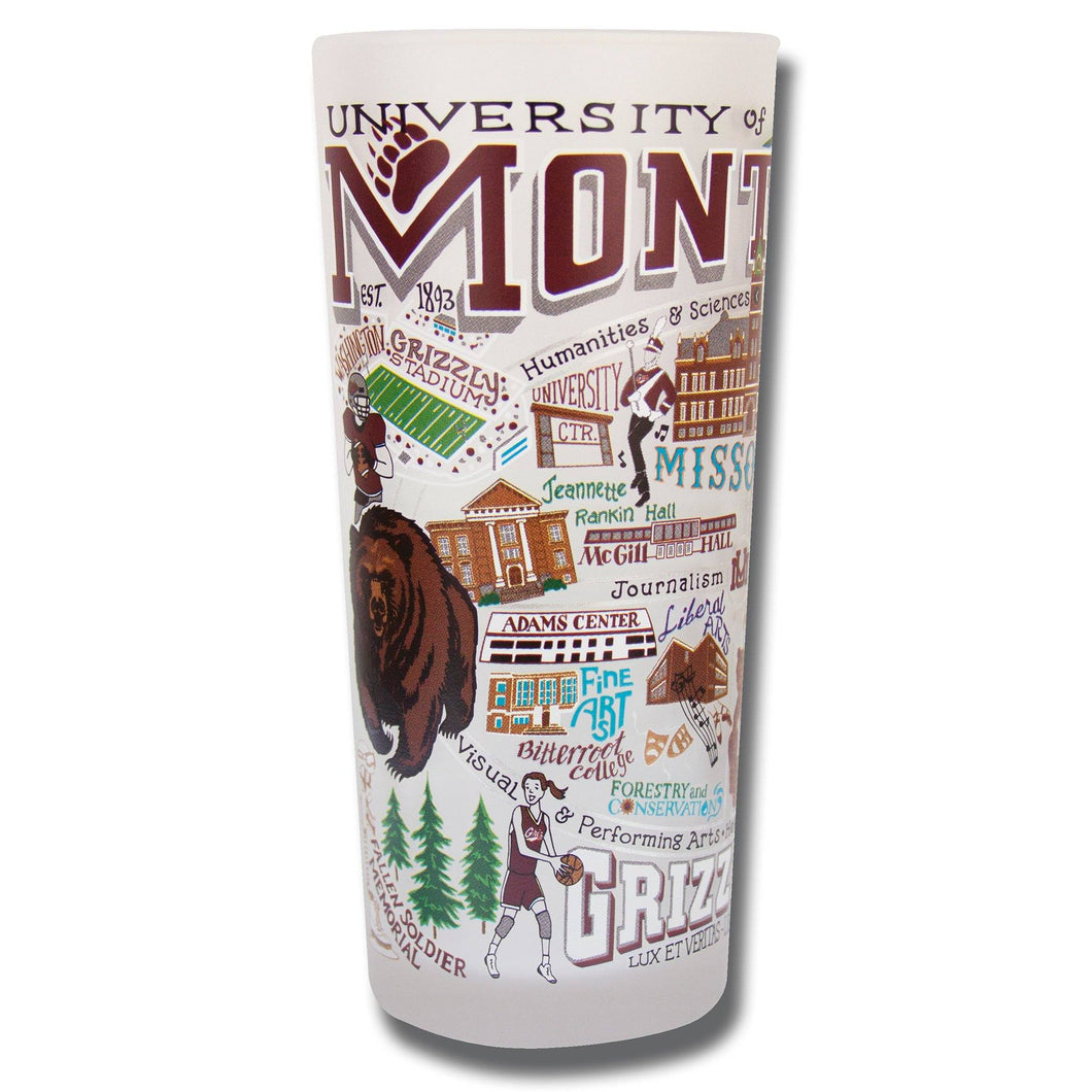 Montana, University of Collegiate Drinking Glass - catstudio 