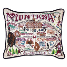 Load image into Gallery viewer, Montana, University of Collegiate Embroidered Pillow - catstudio 
