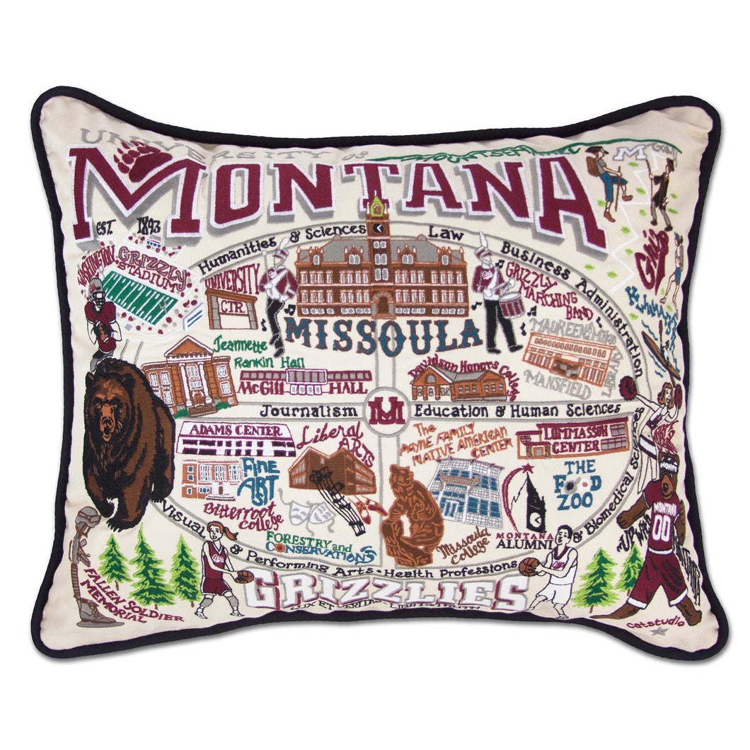 Montana, University of Collegiate Embroidered Pillow - catstudio 