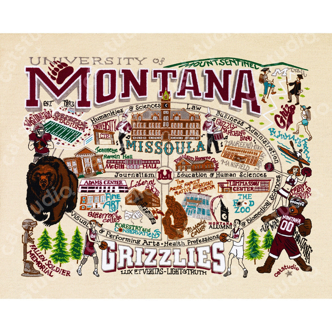 Montana, University of Collegiate Fine Art Print - catstudio 