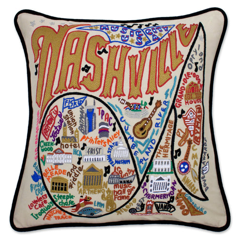 Nashville Hand-Embroidered Pillow - catstudio