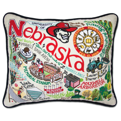 Nebraska, University of Collegiate Embroidered Pillow - catstudio 