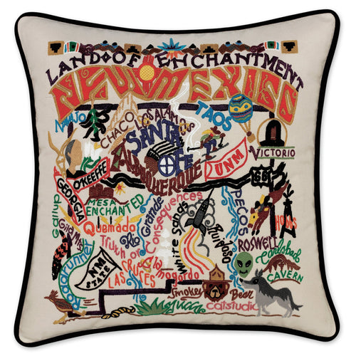 New Mexico Hand-Embroidered Pillow - catstudio