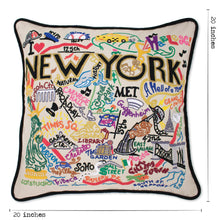 Load image into Gallery viewer, New York City Hand-Embroidered Pillow - catstudio
