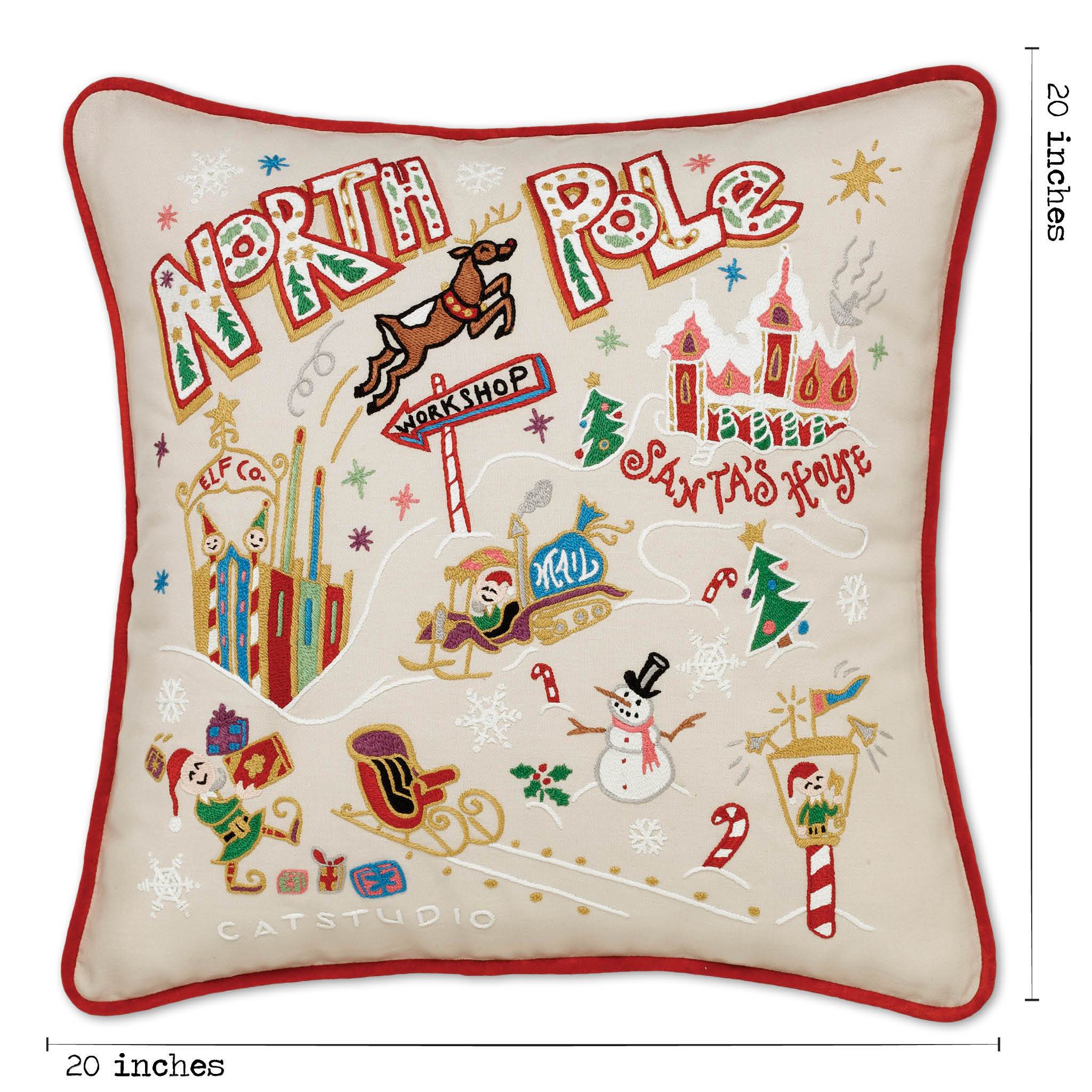 North Pole Trading Co. Merry Christmas Square Throw Pillow
