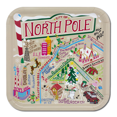 North Pole City Birchwood Tray Trays catstudio 