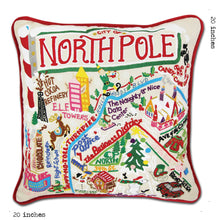 Load image into Gallery viewer, North Pole City Hand-Embroidered Pillow - catstudio
