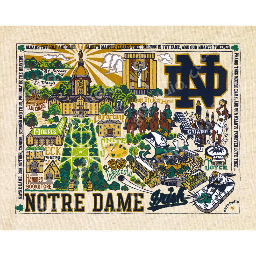 Notre Dame, University of Collegiate Fine Art Print - catstudio 