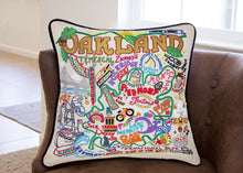 Load image into Gallery viewer, Oakland Hand-Embroidered Pillow - catstudio
